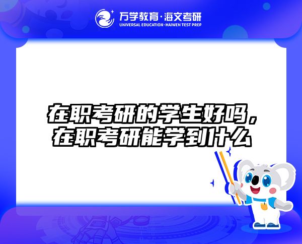 在职考研的学生好吗，在职考研能学到什么